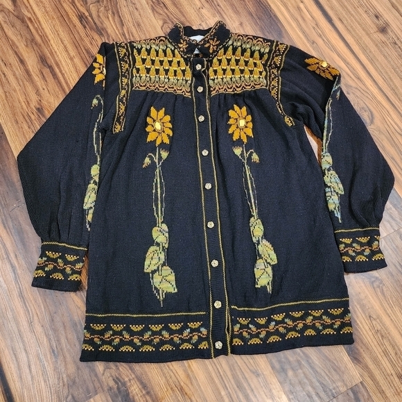 Vtg Maureen Goldie Designs 100% Pure Wool Sweater - Picture 1 of 12